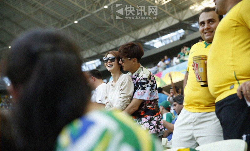 世界杯一角 戚薇李承炫相拥热吻两人相约巴西向世界公开恋情!