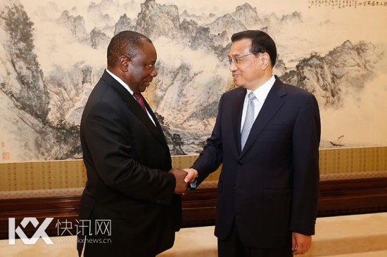 李克强会见南非副总统拉马福萨